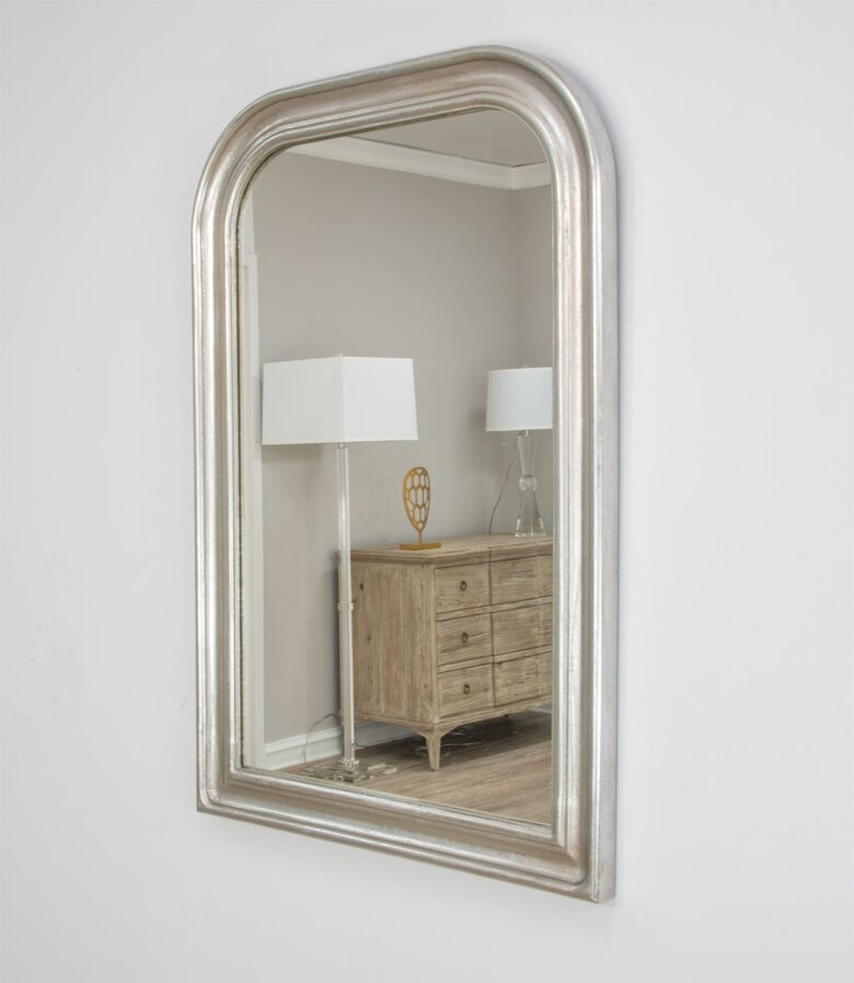 Ova Silver Leaf Louis Philippe Mirror- Lillian Home