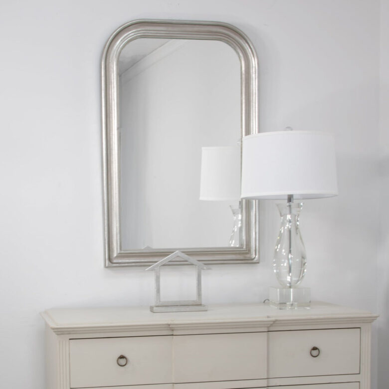 Ova Silver Leaf Louis Philippe Mirror- Lillian Home