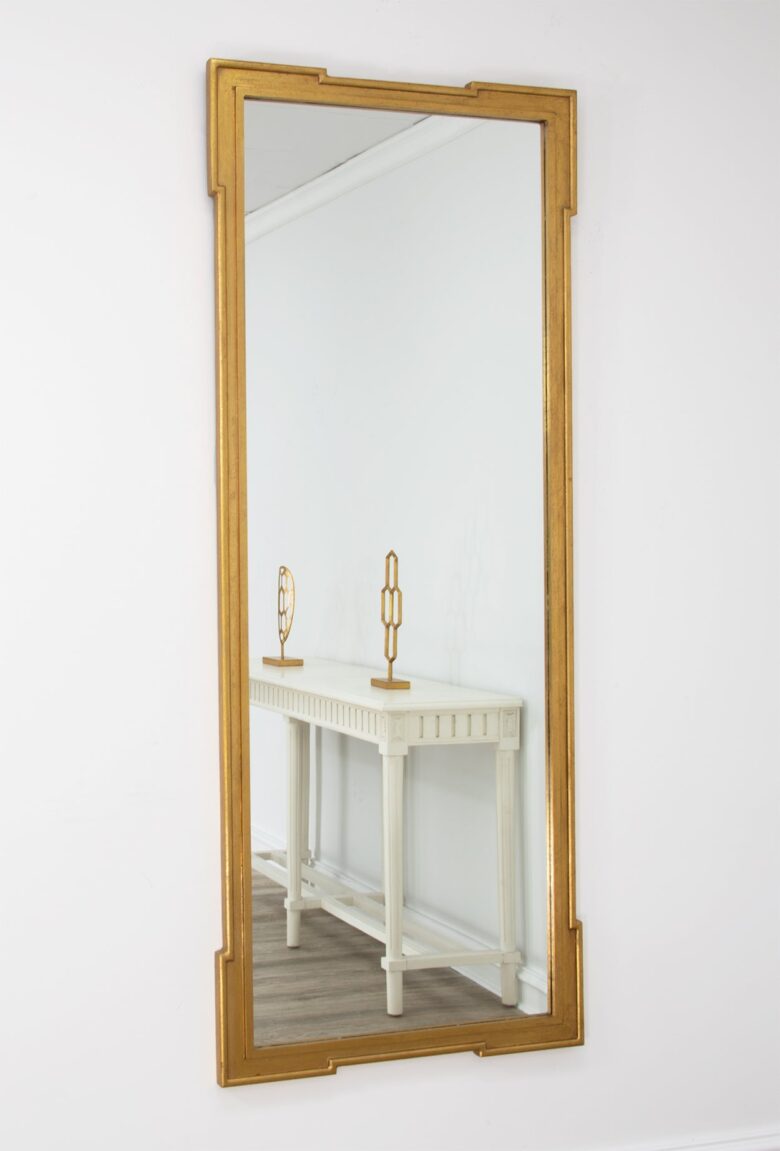 Parz Gold Leaf Floor Length Wall Mirror- Lillian Home