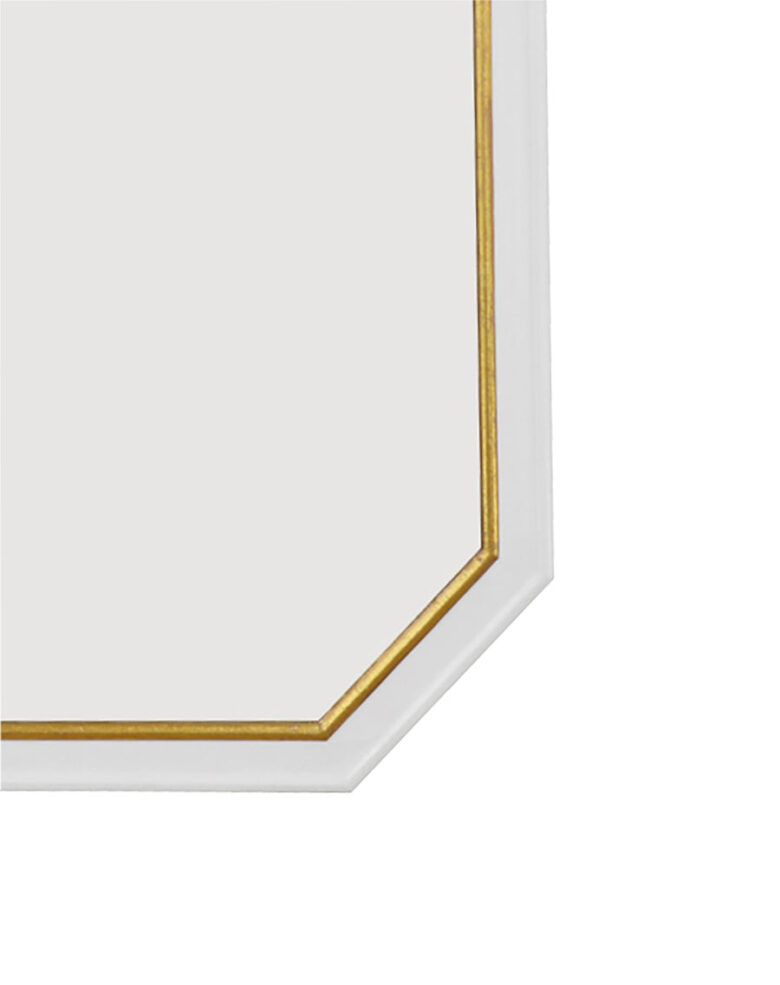 Selina White and Gold Wall Mirror- Lillian Home