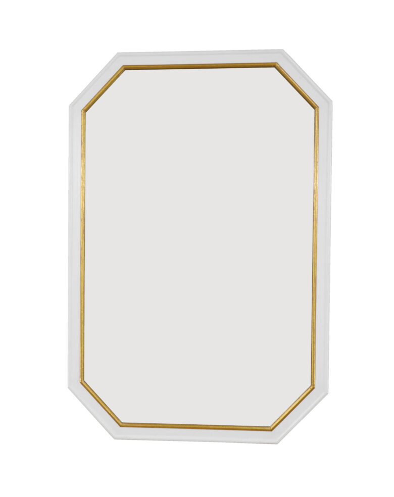 Selina White and Gold Wall Mirror- Lillian Home