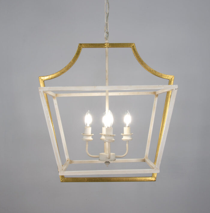 Amanda 4 Light Cream and Gold Lantern- Lillian Home