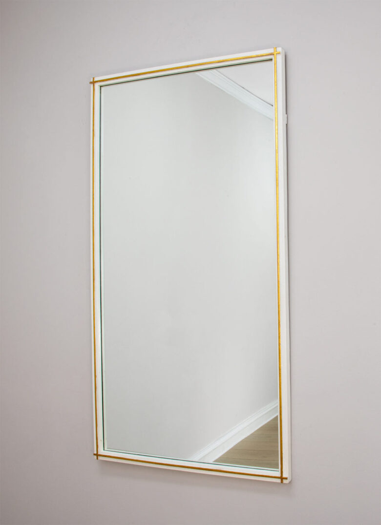 Lele White and Gold Mirror- Lillian Home