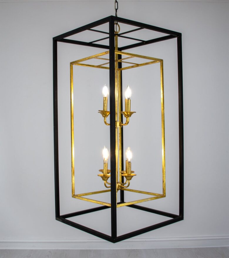 Maya 8 Light Black and Gold Lantern