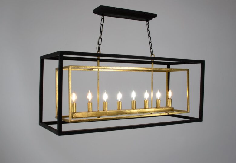 Melissa Rectangular Black and Gold Light