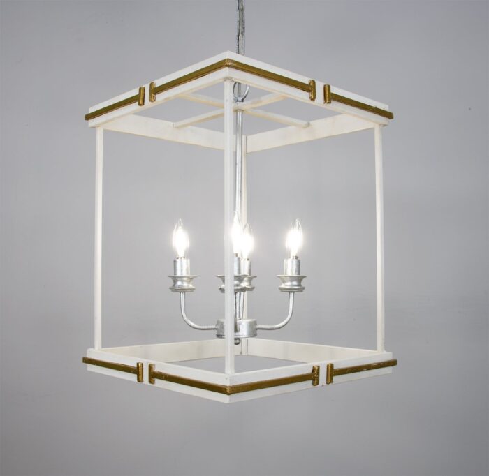 Tiffany White and Gold 4 Light Lantern- Lillian Home