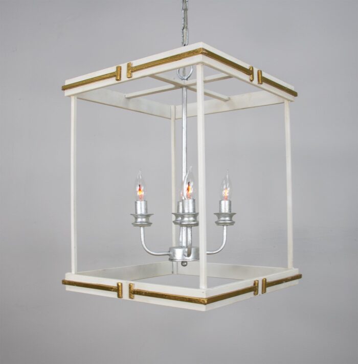 Tiffany White and Gold 4 Light Lantern- Lillian Home