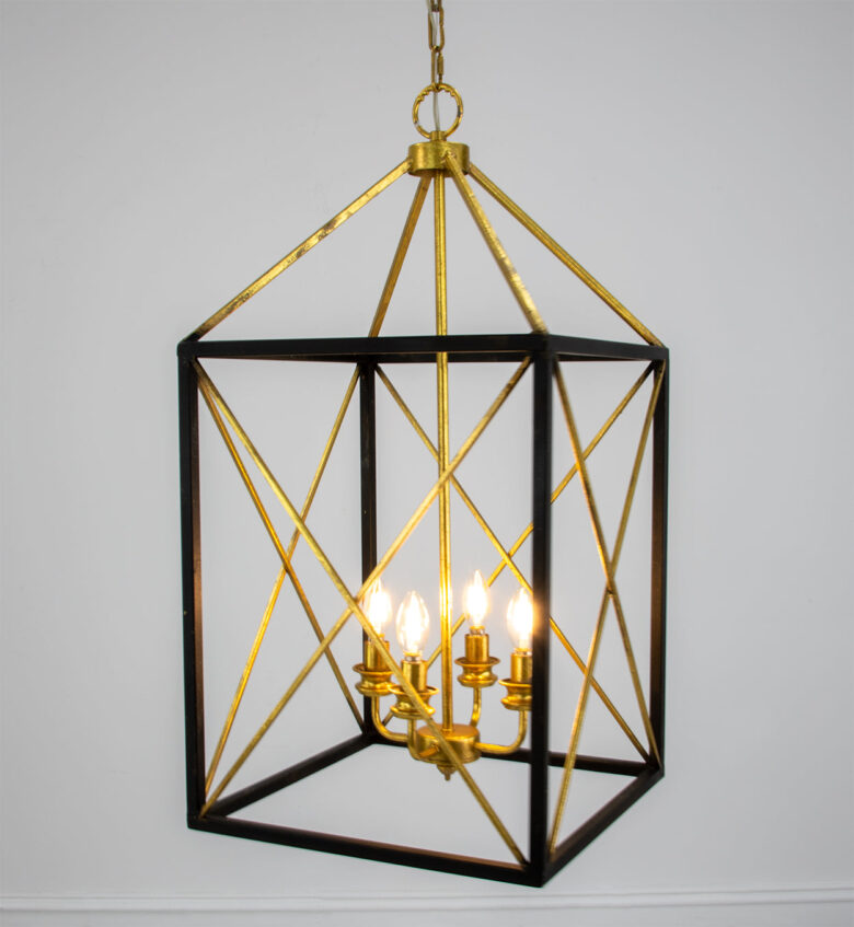 Megan Black and Gold Lantern- Lillian Home