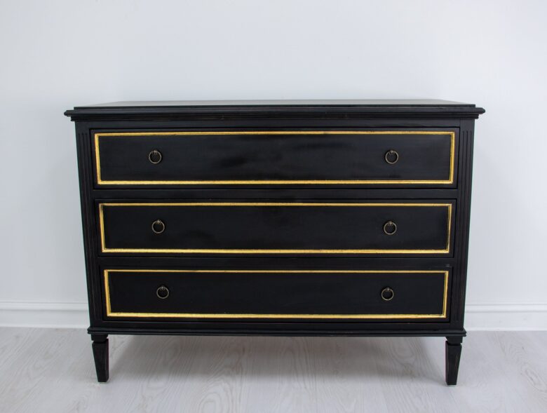 Lauren Black and Gold Chest