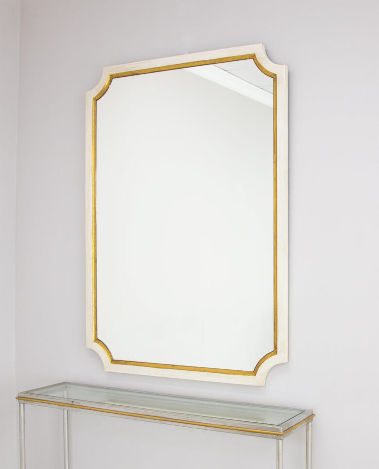 Tulip White and Gold Mirror- Lillian Home