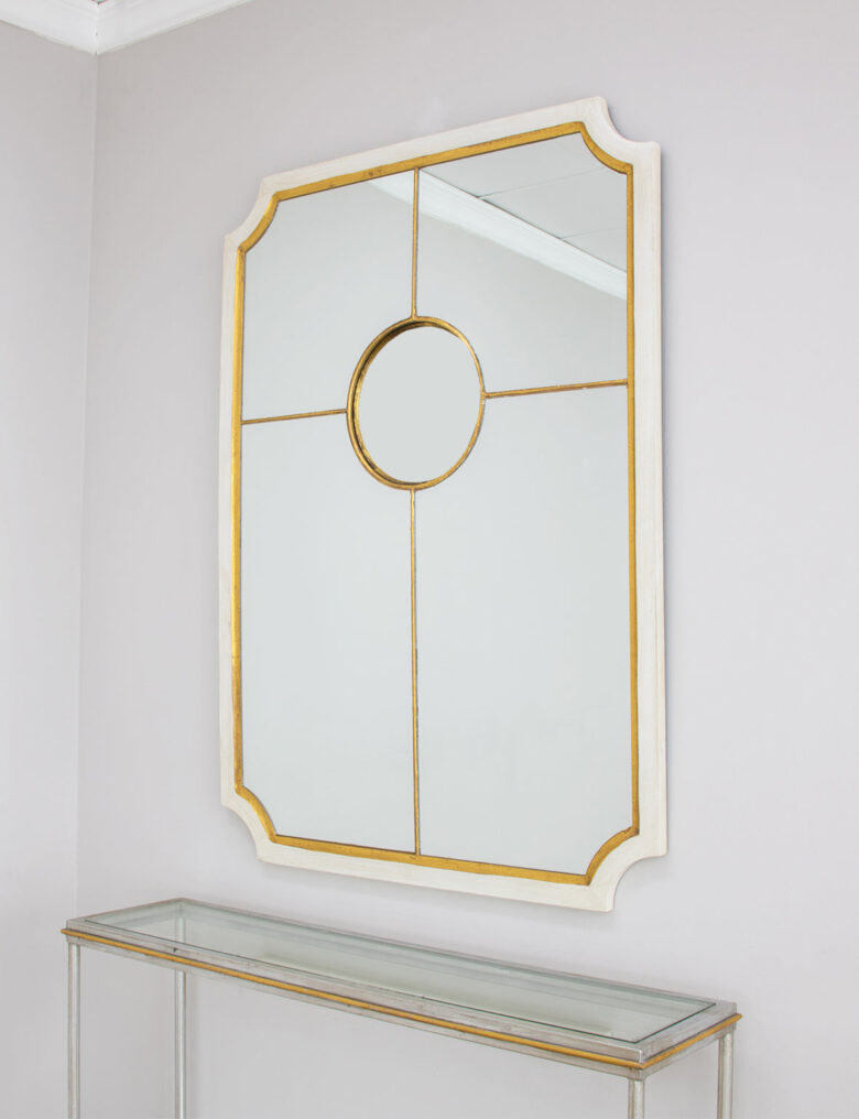 Tulip White and Gold Sectional Mirror- Lillian Home