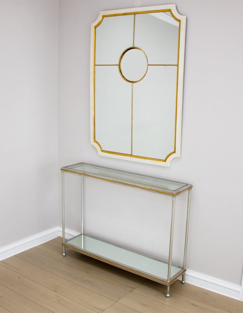 Tulip White and Gold Sectional Mirror- Lillian Home