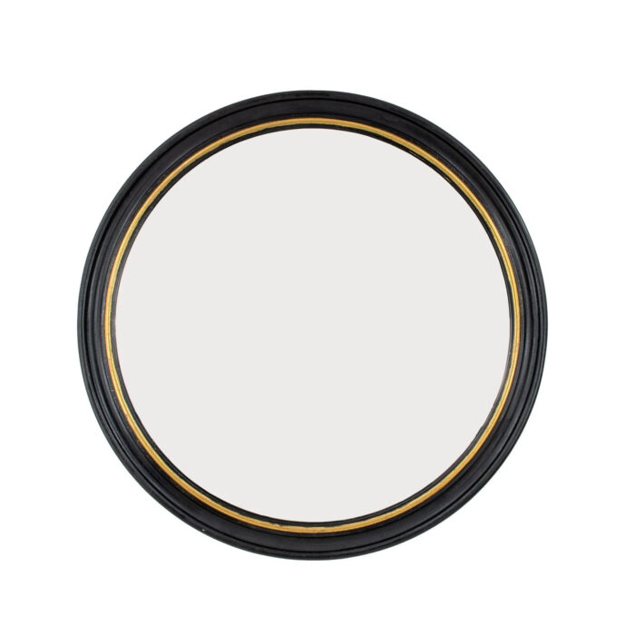 Arena Black and Gold Round Mirror- Lillian Home