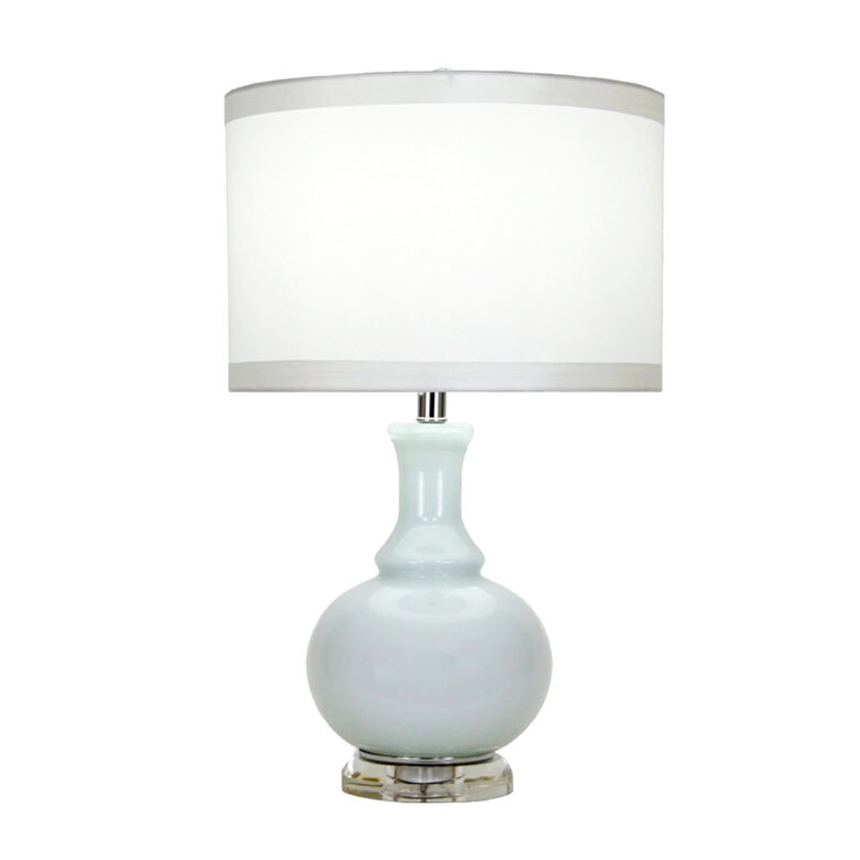 Ashley Light Blue Glass Lamp- Lillian Home