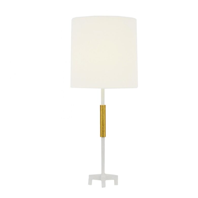 Aylan White and Gold Table Lamp- Lillian Home