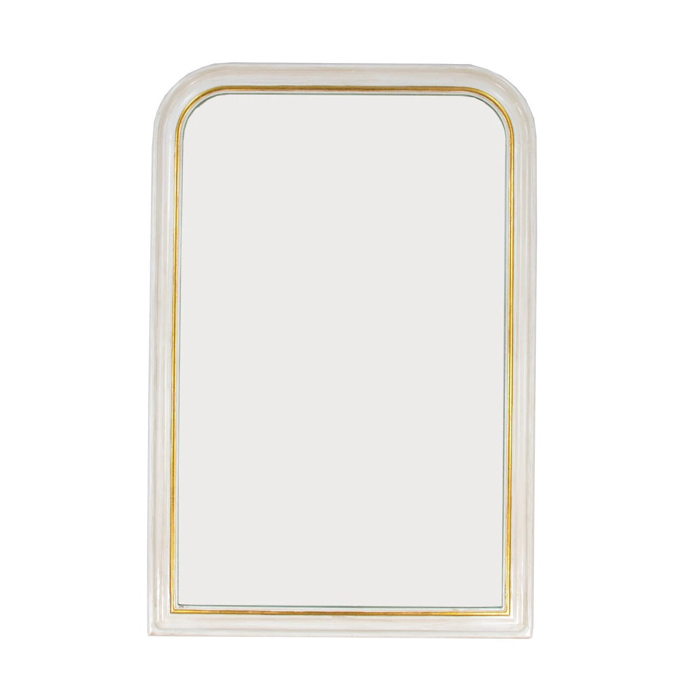 Chateau White and Gold Louis Philippe Mirror- Lillian Home