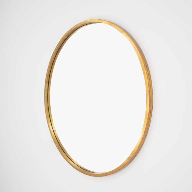 Circal Gold Leaf Round Mirror- Lillian Home