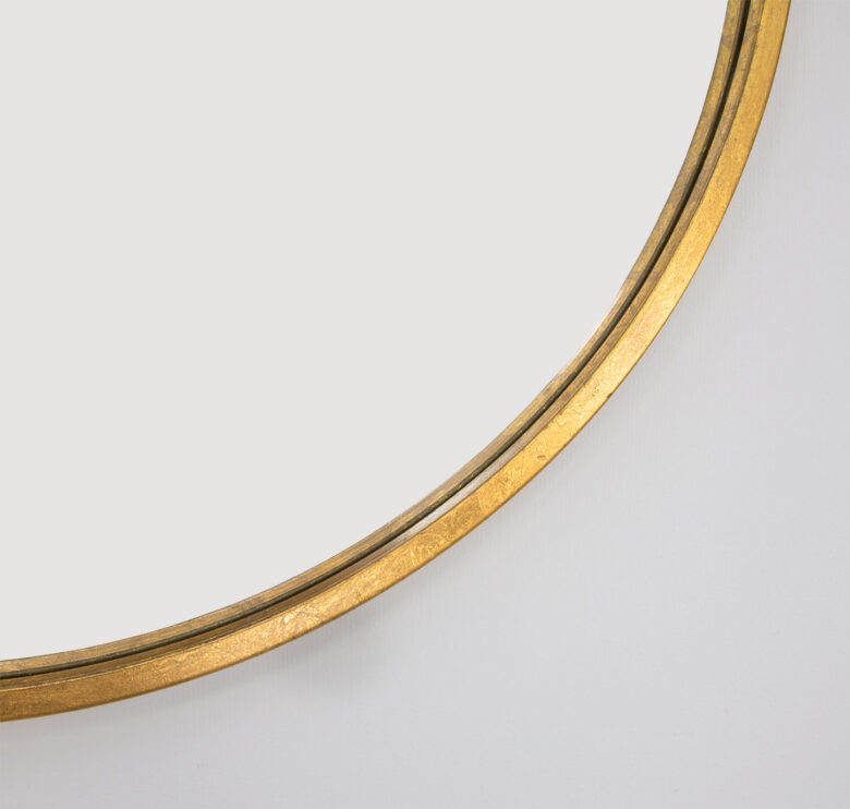 Circal Gold Leaf Round Mirror- Lillian Home