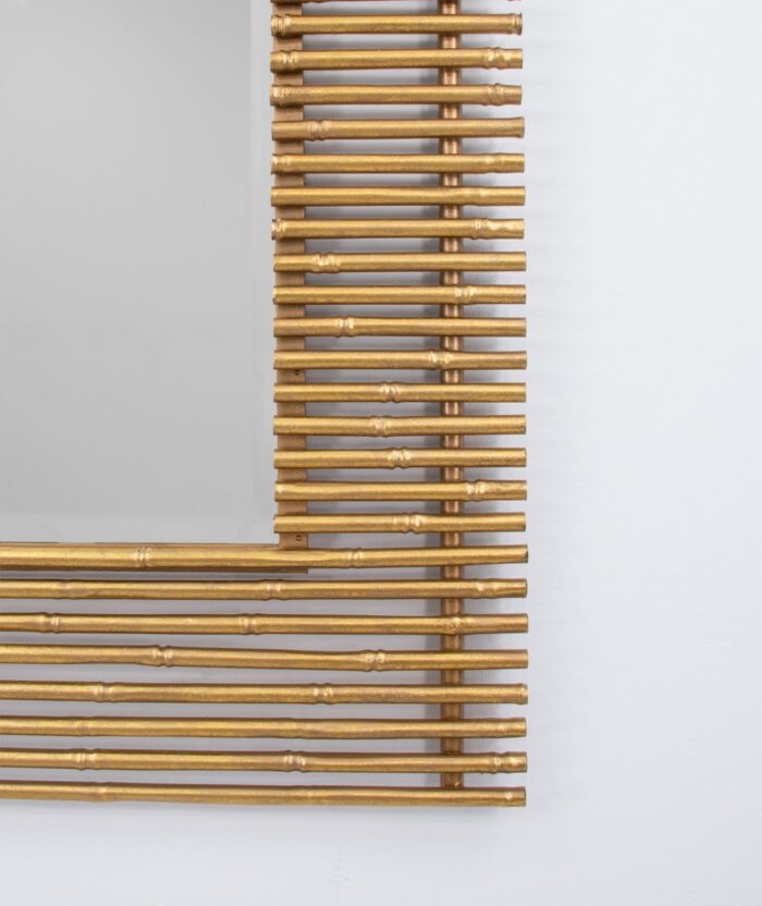 Etta Gold Bamboo Wall Mirror- Lillian Home