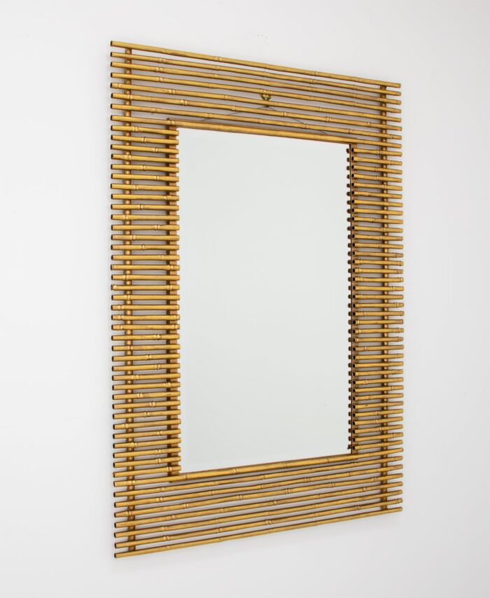 Etta Gold Bamboo Wall Mirror- Lillian Home