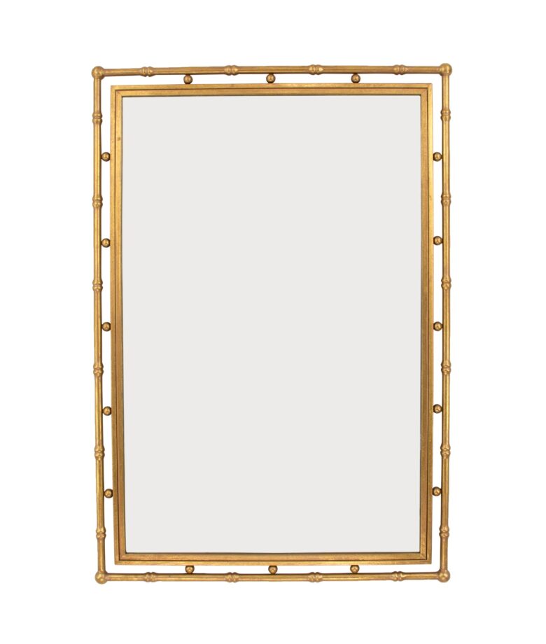 Jamison Gold Leaf Bamboo Wall Mirror- Lillian Home