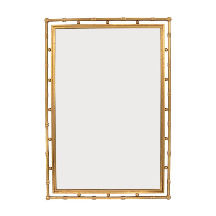 Jamison Gold Leaf Bamboo Wall Mirror- Lillian Home