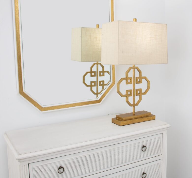 Lilu Gold Leaf Table Lamp- Lillian Home