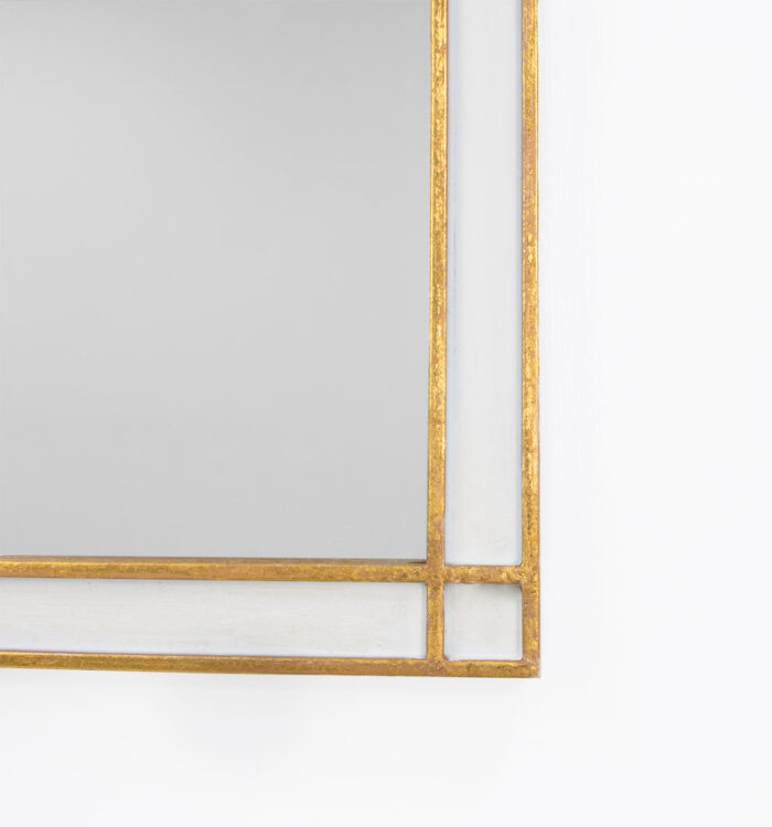 Mindy White and Gold Mirror- Lillian Home