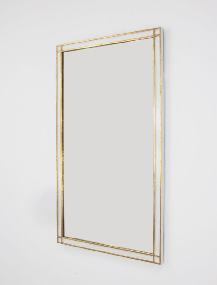 Mindy White and Gold Mirror- Lillian Home
