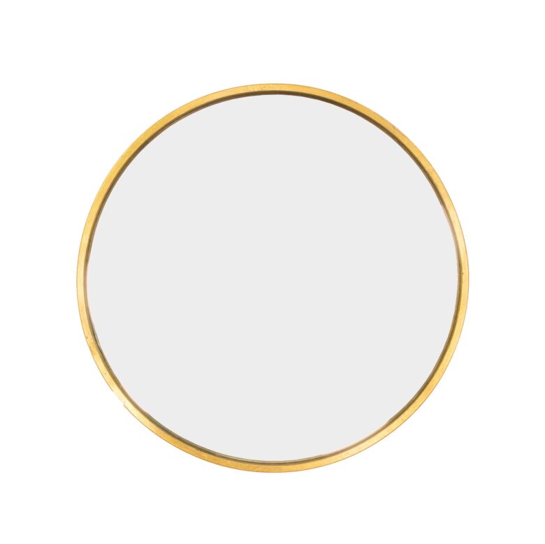 Senya Gold Leaf Round Mirror- Lillian Home