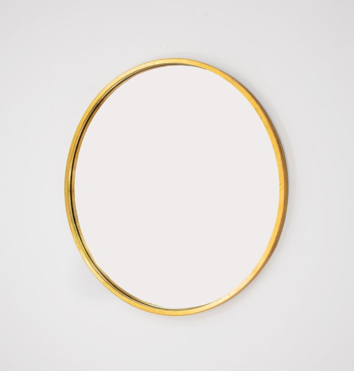 Senya Gold Leaf Round Mirror- Lillian Home