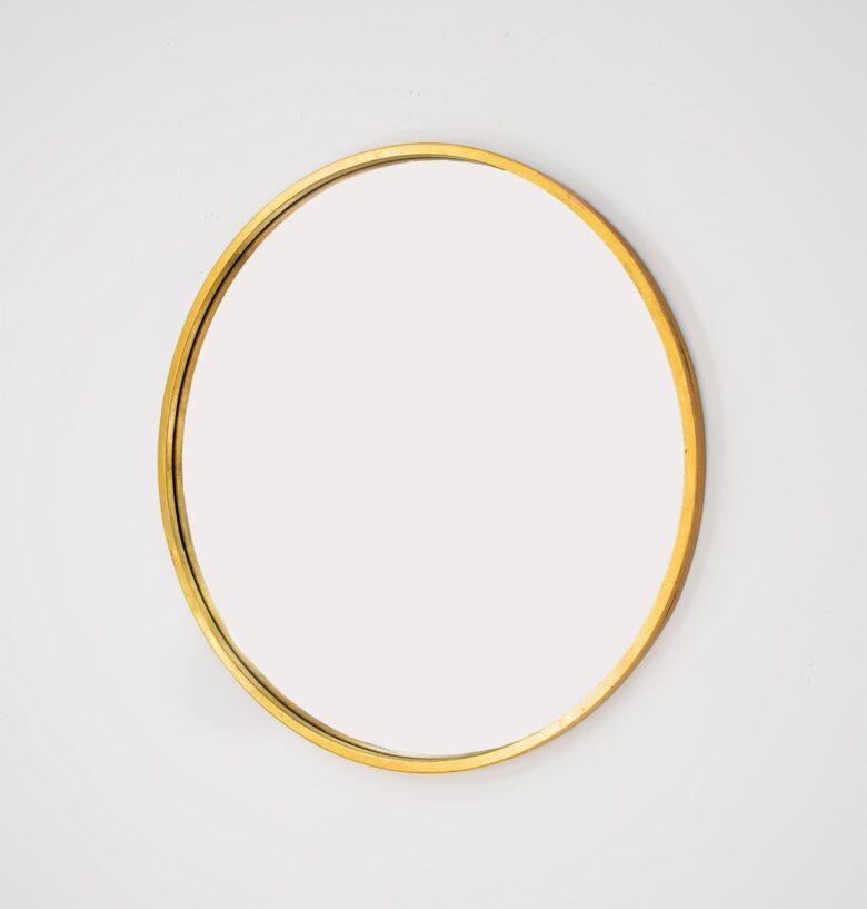 Senya Gold Leaf Round Mirror- Lillian Home