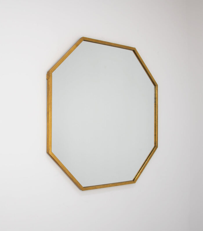 Uku Gold Leaf Octagon Wall Mirror- Lillian Home