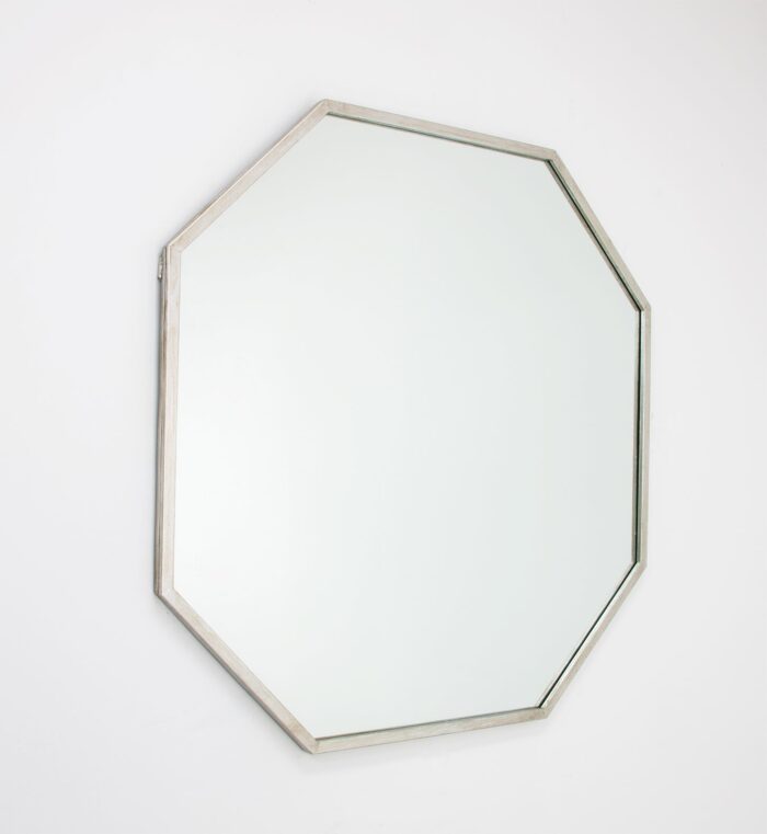 Uku Silver Octagon Wall Mirror- Lillian Home