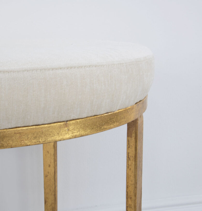 Charlotte Gold Round Bench- Lillian Home