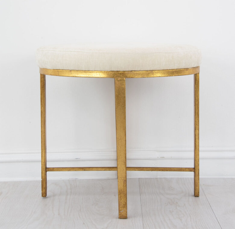 Charlotte Gold Round Bench- Lillian Home