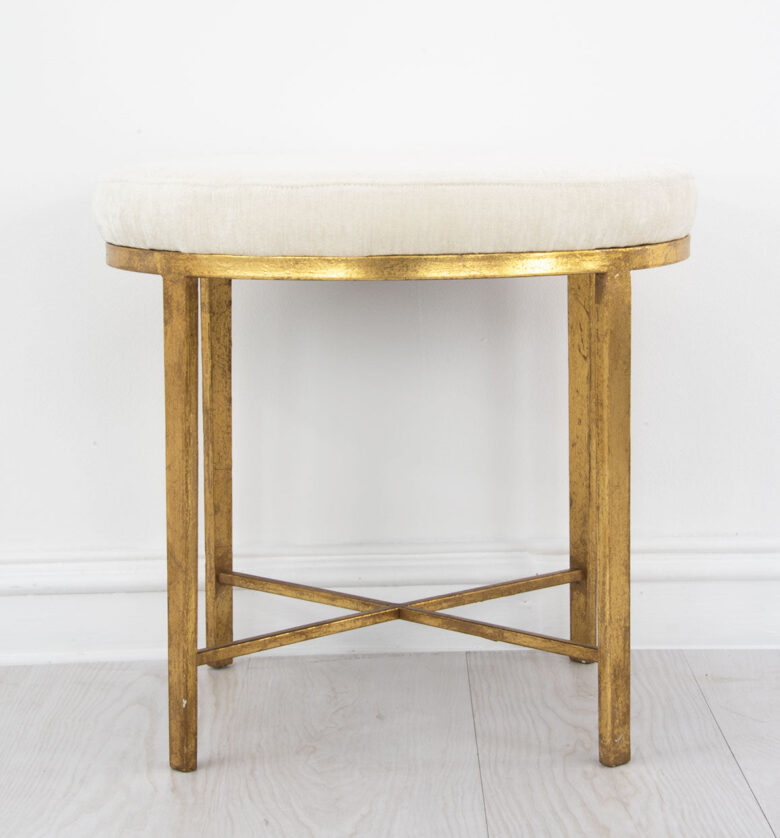 Charlotte Gold Round Bench- Lillian Home