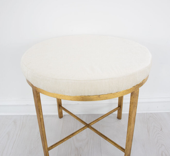 Charlotte Gold Round Bench- Lillian Home