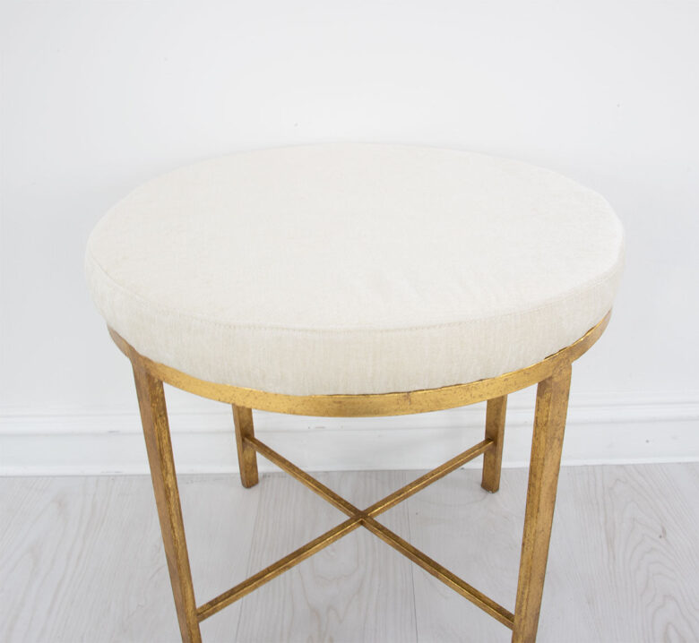 Charlotte Gold Round Bench- Lillian Home