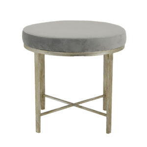 Charlotte Silver Round Bench- Lillian Home