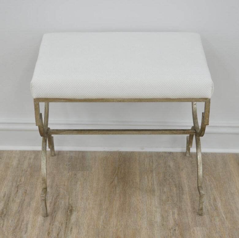 Gerald Small Silver Bench- Lillian Home