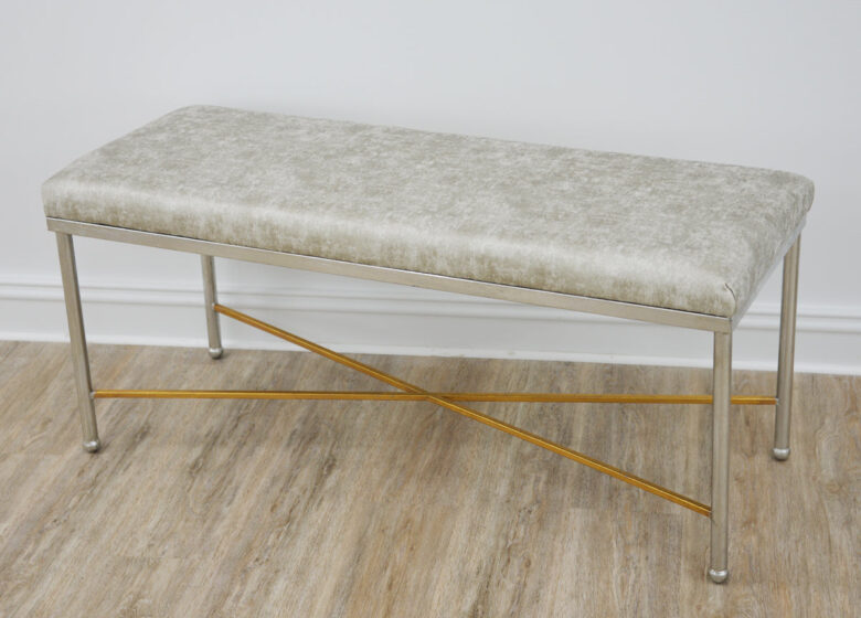 Luke Silver and Gold Bench- Lillian Home