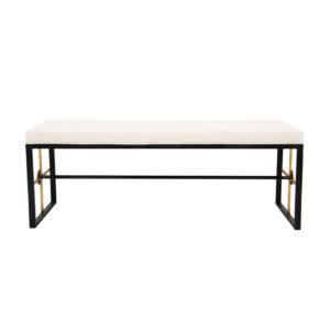 Venessa Black and Gold Bench- Lillian Home