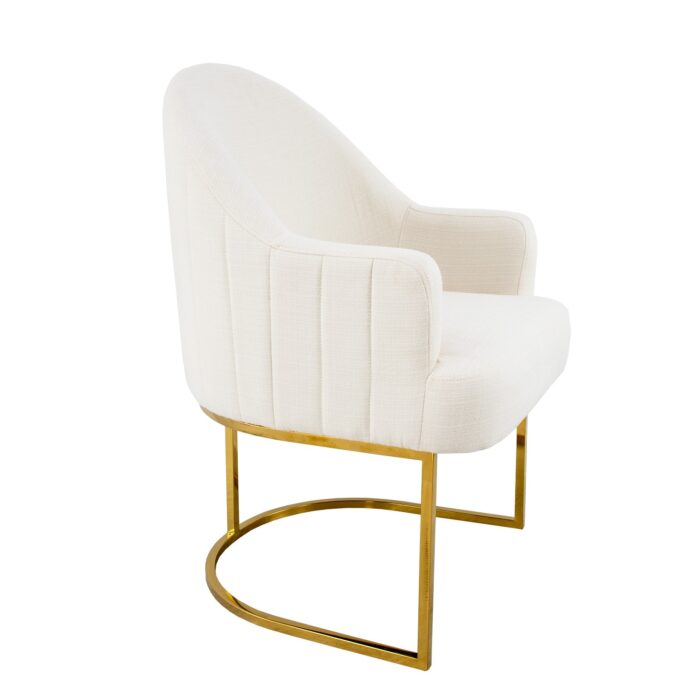 Milano Gold Chair Cream- Lillian Home