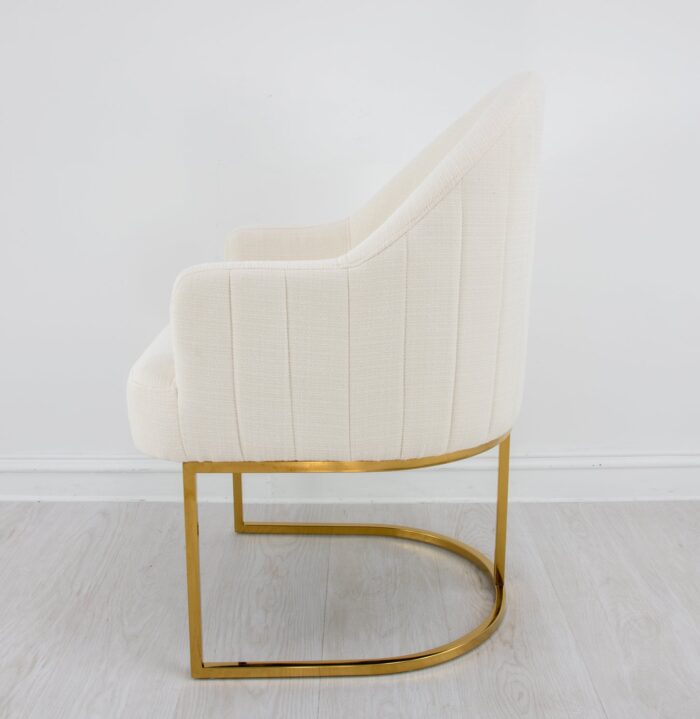 Milano Gold Chair Cream- Lillian Home