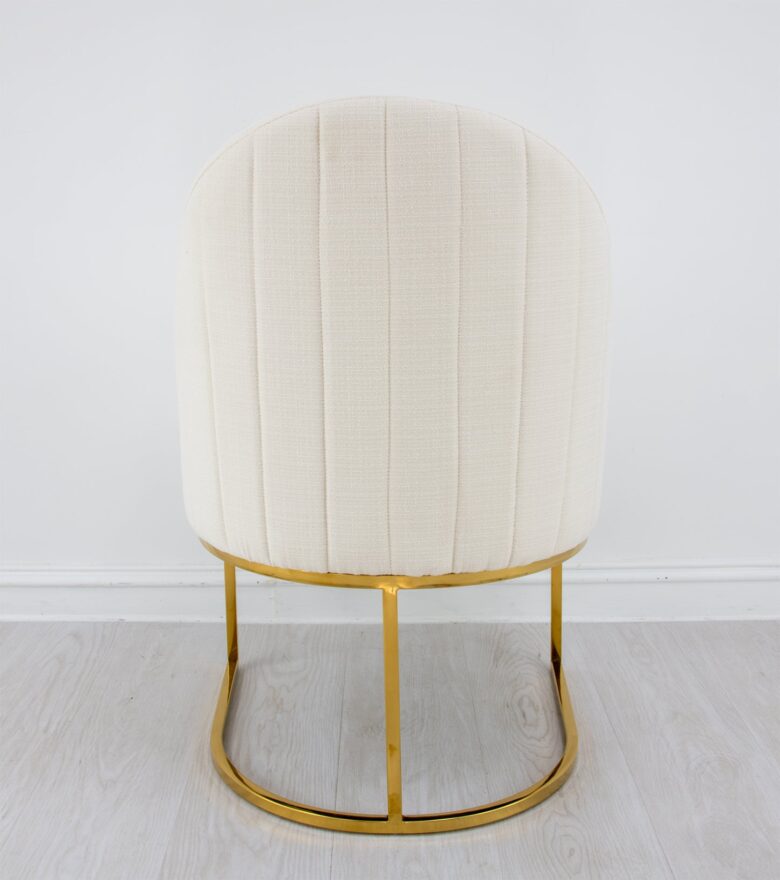 Milano Gold Chair Cream- Lillian Home