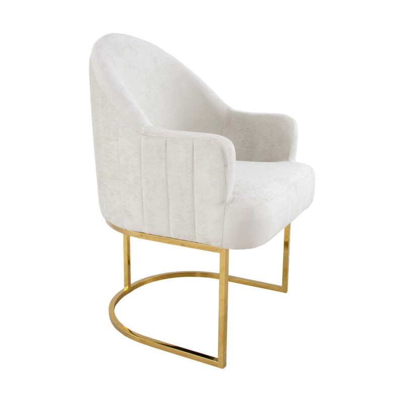 Milano Gold Chair Grey- Lillian Home