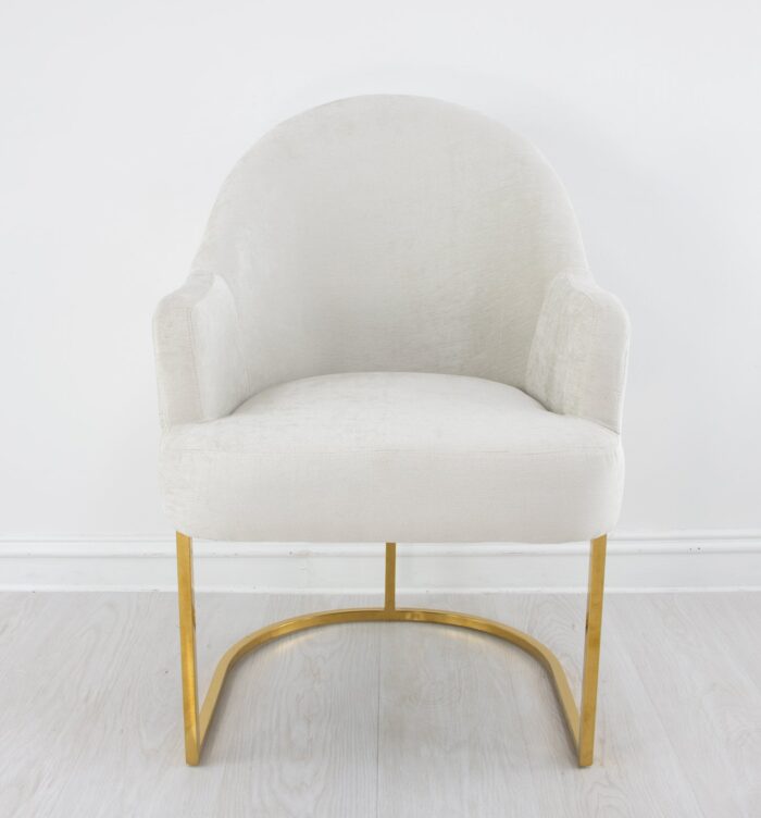 Milano Gold Chair Grey- Lillian Home
