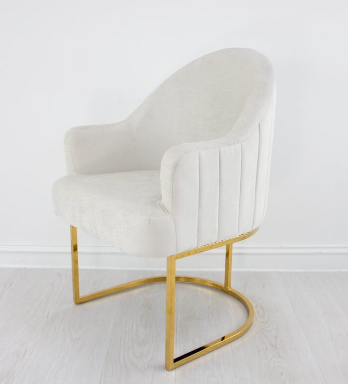 Milano Gold Chair Grey- Lillian Home