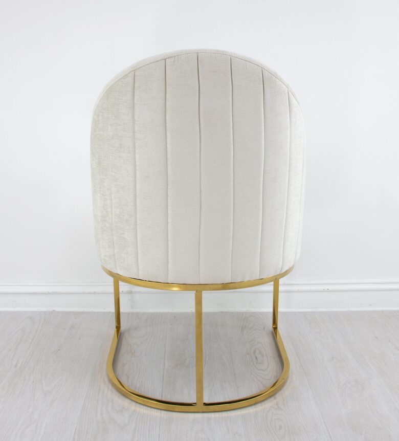 Milano Gold Chair Grey- Lillian Home